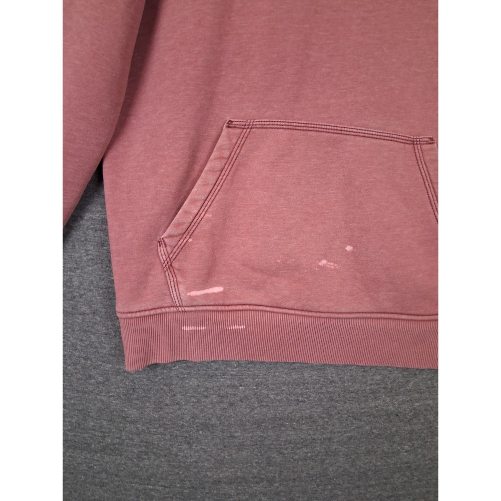 Carhartt Womens Sweatshirt Medium Pink Pullover Hoodie Bleached Spellout - Picture 2 of 9